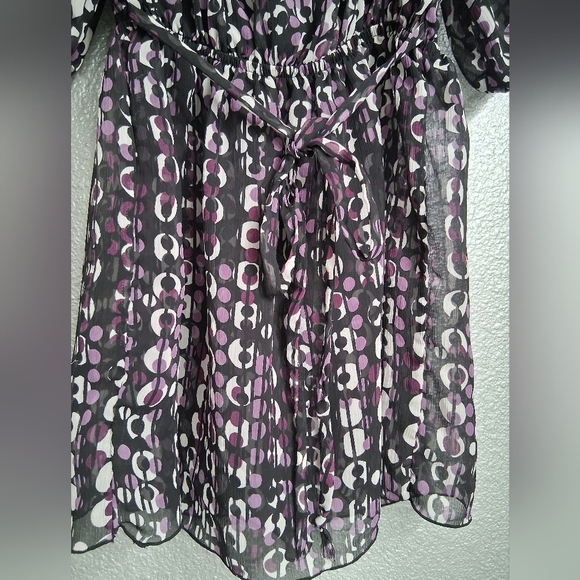 BCX Black & Purple Empire Waist Top. Size M - Picture 5 of 13